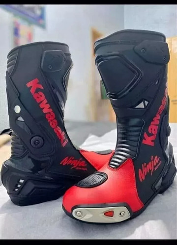 Leather boots racing - leather,